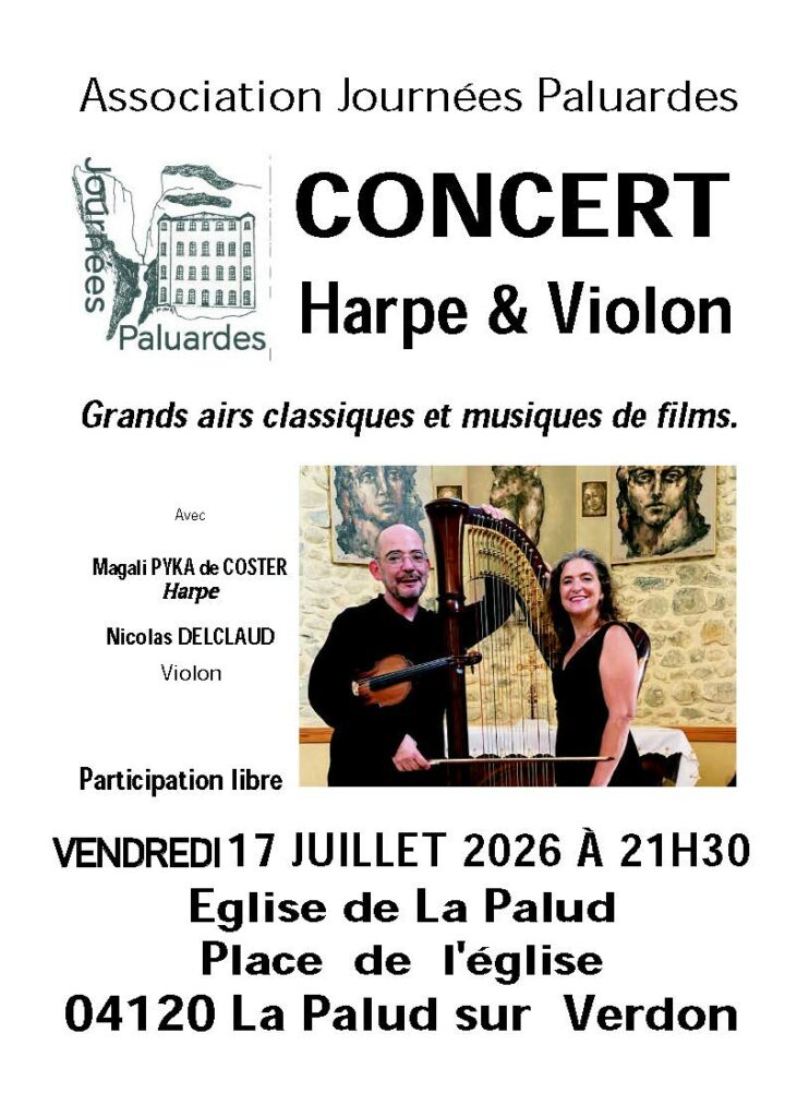 Concert harpe et violon - La Palud sur Verdon