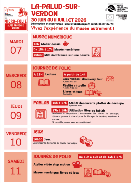 Micro Folie La Palud sur Verdon programme